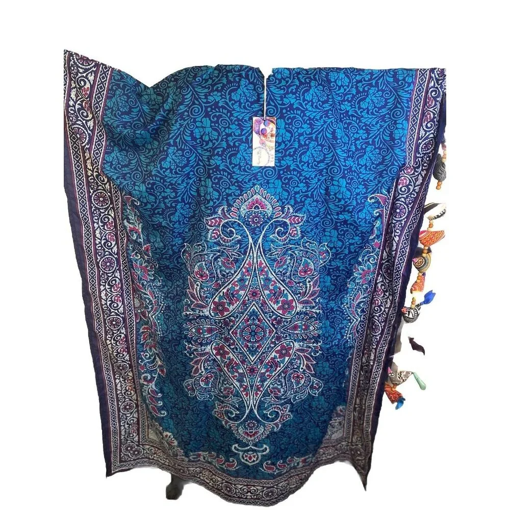 Gypsie Blu Mumu Dress Women‎ One Size Kimono Long Maxi Kaftan Beach Coverup New